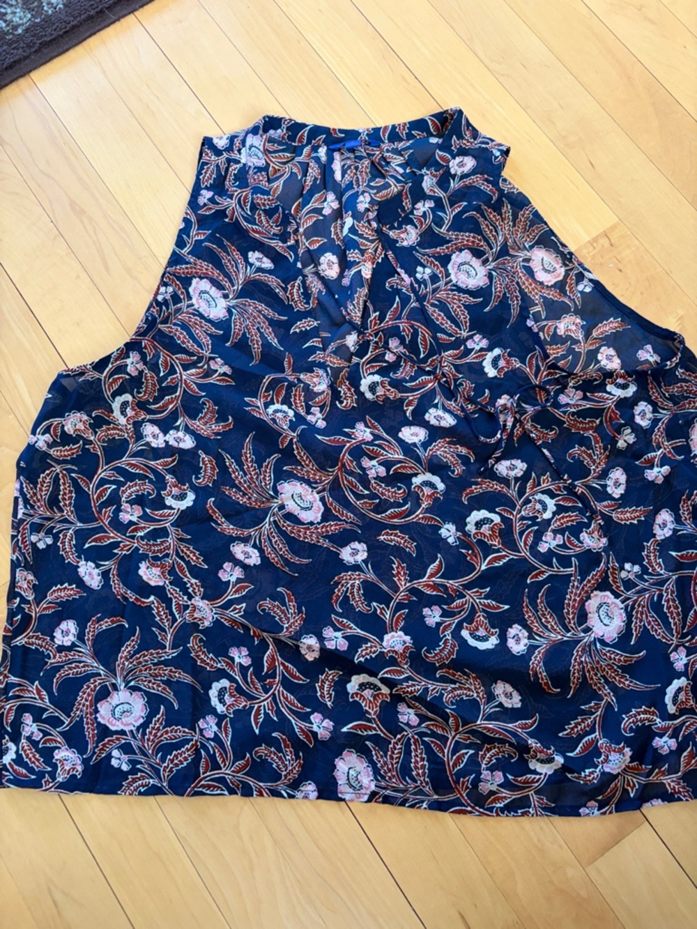 Aeropostale Navy Floral Print Tank Top